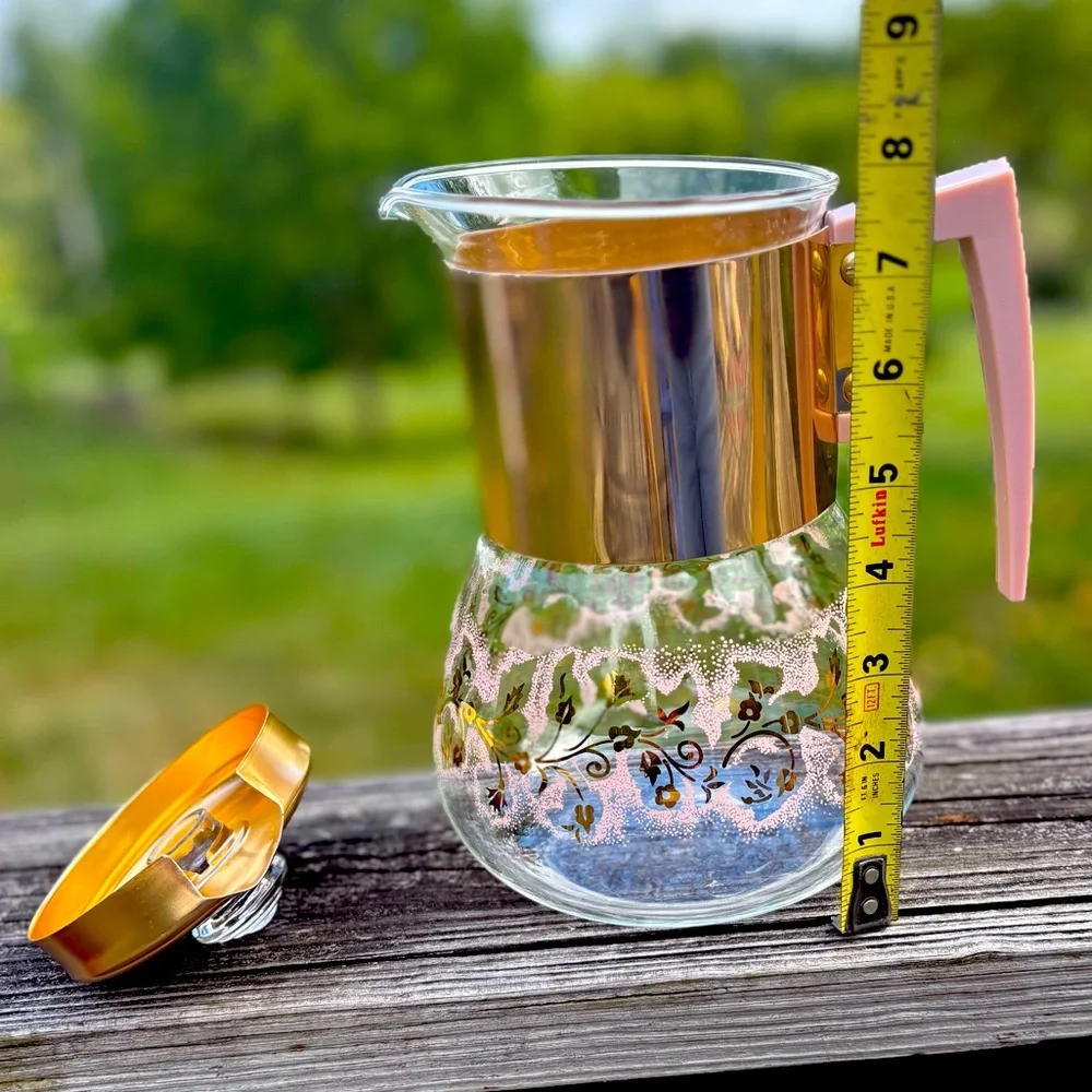 Vintage Perc-King by Handcraft Pink and Gold Percolator/Coffe Carafe 1970's MCM - Picture 6 of 6